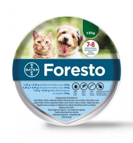 Foresto kullancs és bolha elleni nyakörv 38cm 8kg-ig