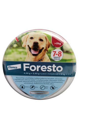 Foresto kullancs és bolha elleni nyakörv 70cm 8kg-tól
