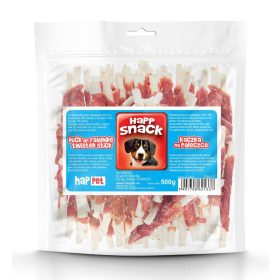 HAPPET Kacsahússal tekert  bőrpálca 500g