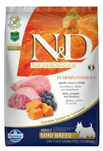 N&D Dog Grain Free bárány&áfonya sütőtökkel adult mini 7kg