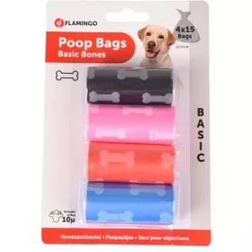   Flamingo kutyagumigyűjtő zacskó - csont mintával 4 x 15 db