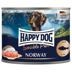   Happy Dog pur konzerv lazac ízesítésű nedves állateledel felnőtt kutyák számára 6X200 g 6 cm