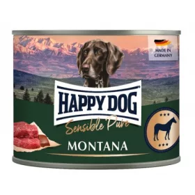   Happy Dog pur konzerv ló ízesítésű nedves állateledel felnőtt kutyák számára 6X200 g 7.5 cm
