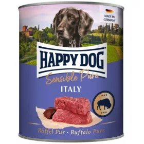   Happy Dog pur konzerv bivaly ízesítésű nedves állateledel felnőtt kutyák számára 6x800 g 1 l