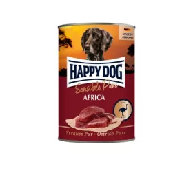   Happy Dog pur konzerv strucc ízesítésű nedves állateledel felnőtt kutyák számára 6x400 g 900 ml