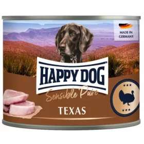   Happy Dog pur konzerv pulyka ízesítésű nedves állateledel felnőtt kutyák számára 6X200 g 14 g