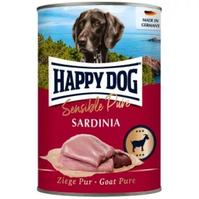   Happy Dog pur konzerv kecske ízesítésű nedves állateledel felnőtt kutyák számára 6x400 g 30 g