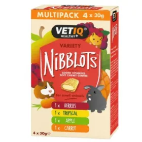   Mark&Chappell VetIQ Nibblots Variety - vegyes ízesítésű falatkák kisállatoknak 4 x 30 g