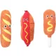 Flamingo játék - Fofa fastfood baguette, hot dog, csirkecomb 1 db